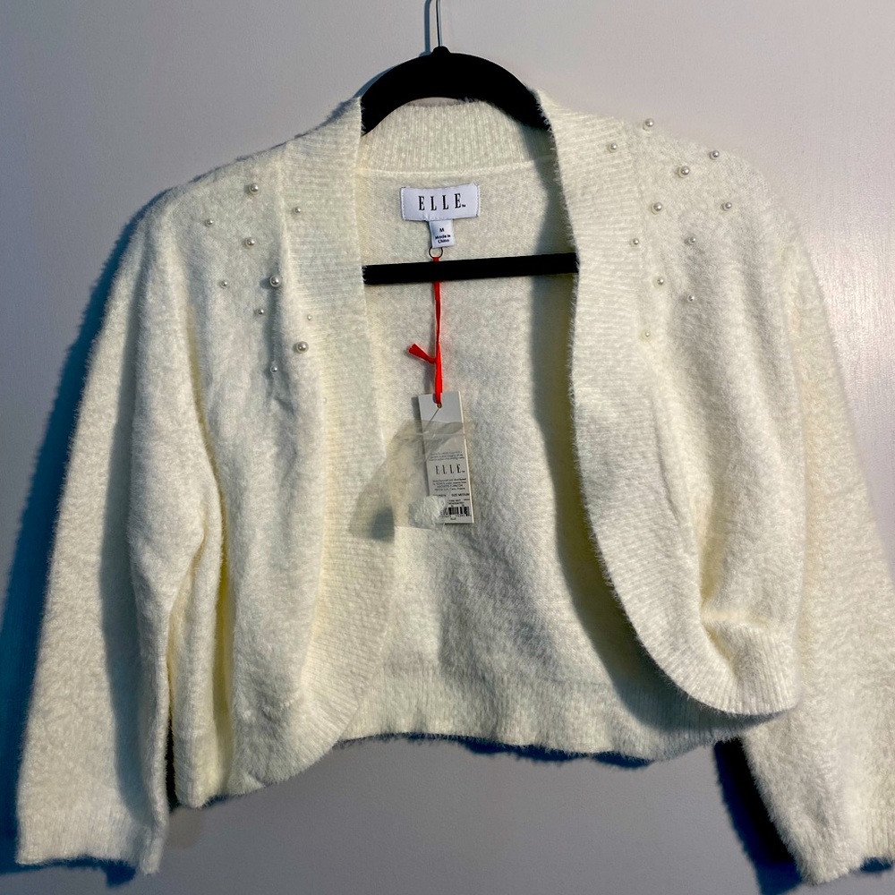 NWT ELLE Stone White Cardigan